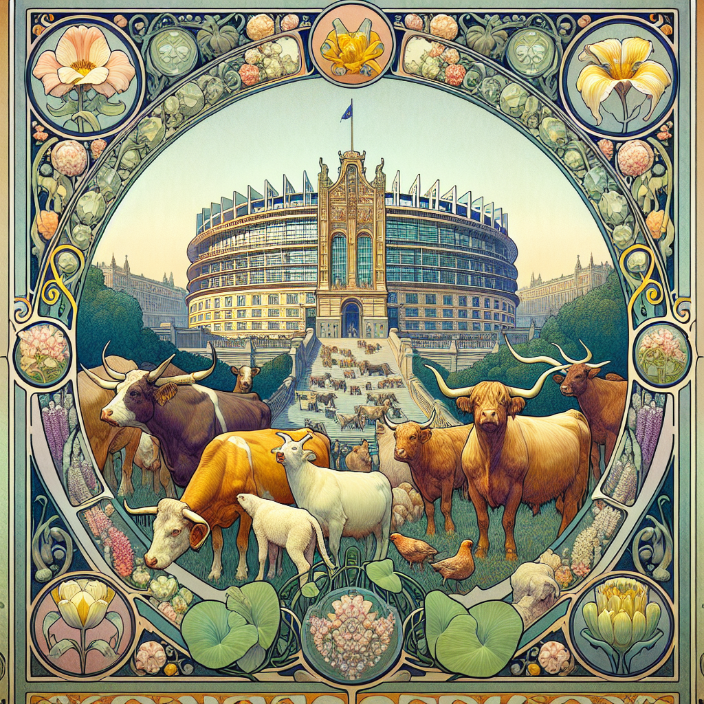 L214 et Invader unis pour les animaux au Parlement Européen de Bruxelles